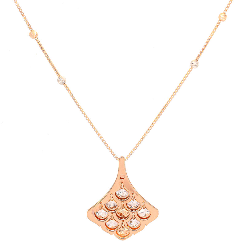 Golden Fan of Radiance 18K Gold Pendant Necklace zaveribros.com