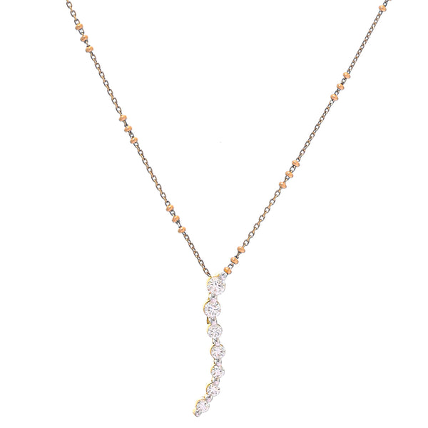 Cascading Brilliance 18K Gold Diamond Drop Necklace" zaveribros.com