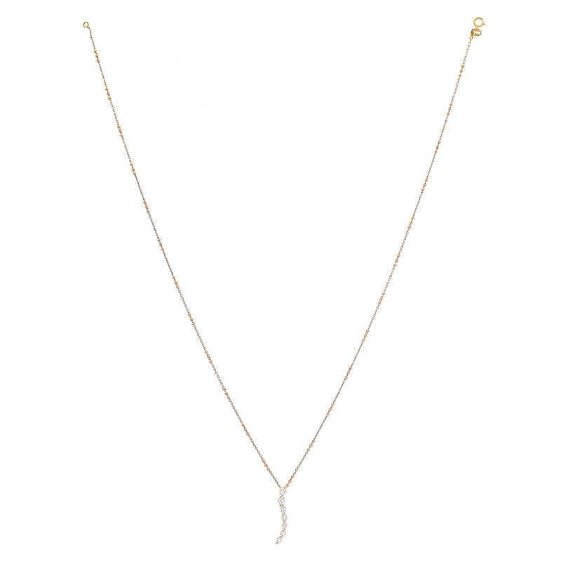 Cascading Brilliance 18K Gold Diamond Drop Necklace" zaveribros.com