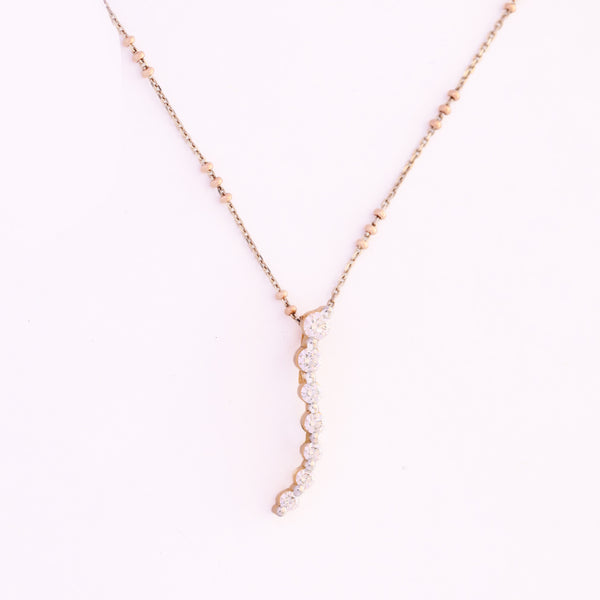 Cascading Brilliance 18K Gold Diamond Drop Necklace" zaveribros.com