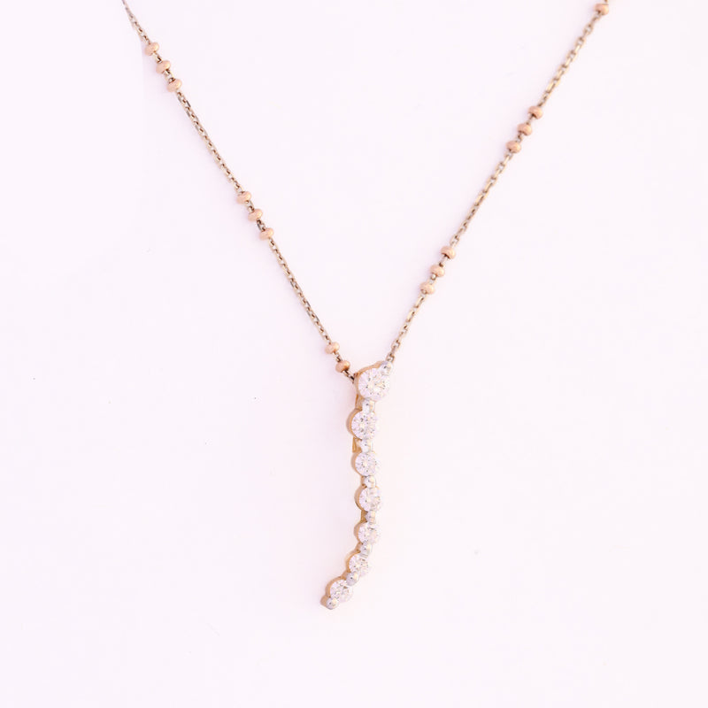 Cascading Brilliance 18K Gold Diamond Drop Necklace" zaveribros.com