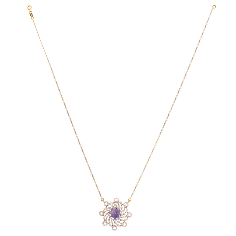 Whirling Blossom 18K Gold Diamond Necklace zaveribros.com