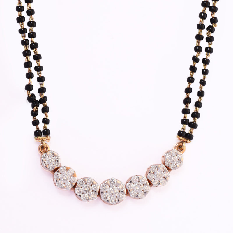 Timeless Blooms 18K Gold Diamond Mangalsutra Necklace zaveribros.com