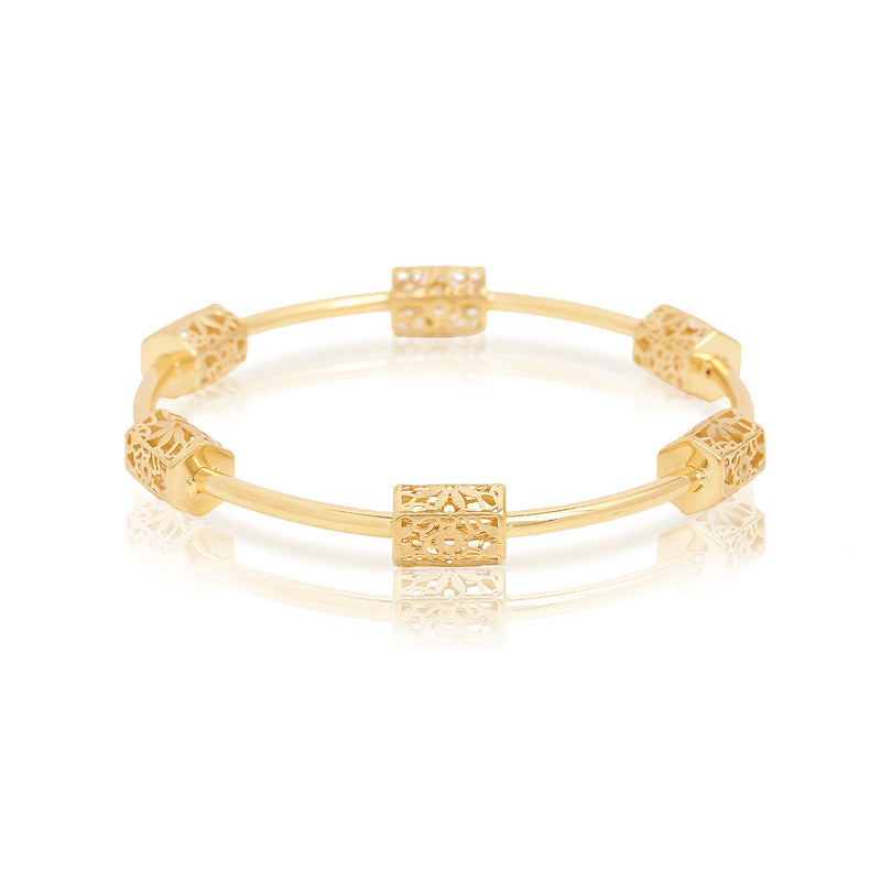 Charming Gold Bangle - zaveribros.com