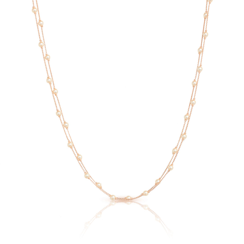 "Pearlescent Splendor: A Gold Chain Necklace" - zaveribros.com