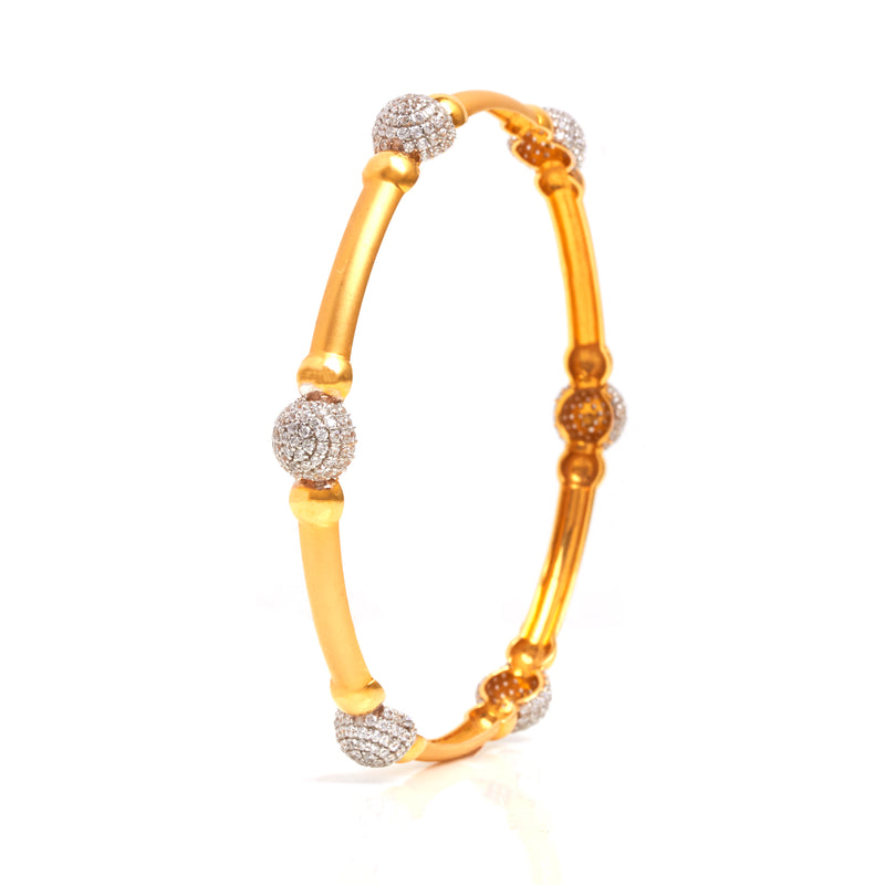 Companion Gold Bangle - Twin - zaveribros.com