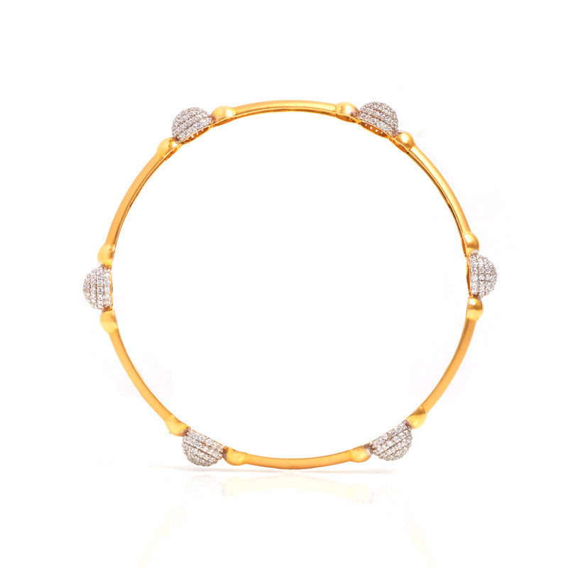 Companion Gold Bangle - Twin - zaveribros.com