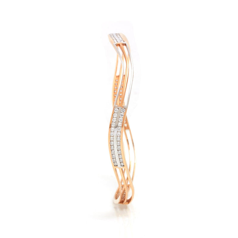 Dazzling Zig Zag Gold Bangle - zaveribros.com