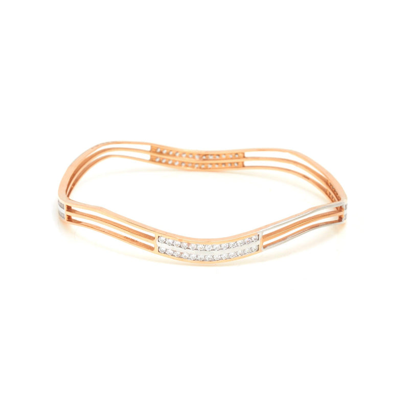 Dazzling Zig Zag Gold Bangle - zaveribros.com