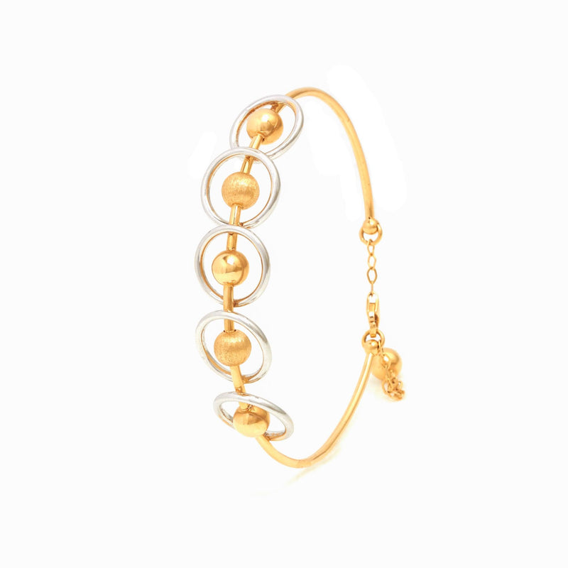 Lovely Circle Shine Gold Bangle - zaveribros.com