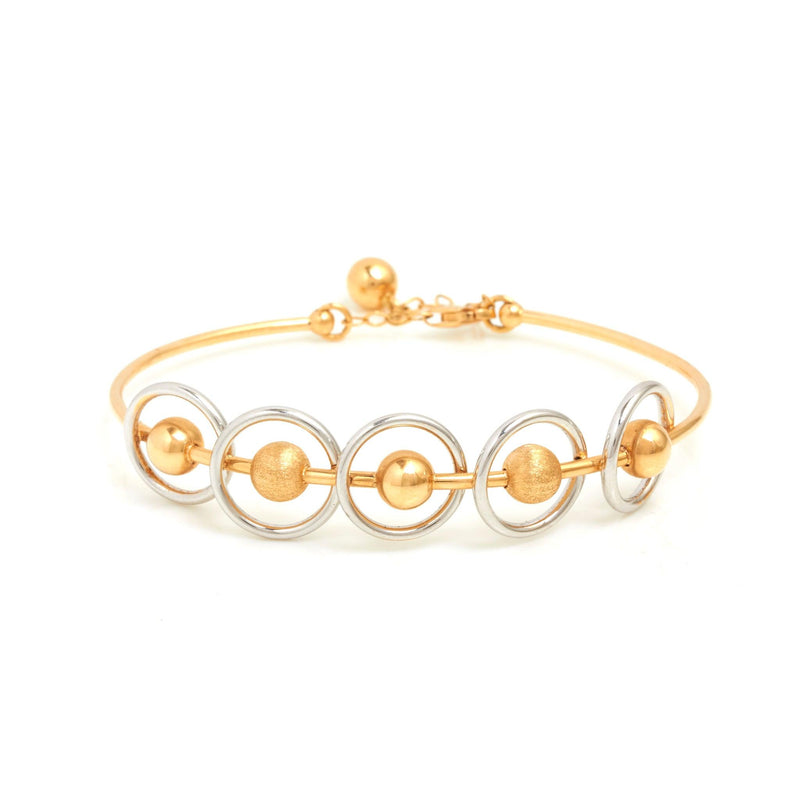 Lovely Circle Shine Gold Bangle - zaveribros.com