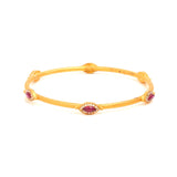 Delight Red Gemstone Gold Bangle - zaveribros.com