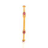 Delight Red Gemstone Gold Bangle - zaveribros.com