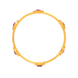 Delight Red Gemstone Gold Bangle - zaveribros.com