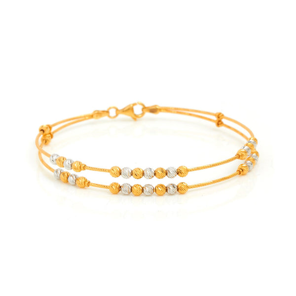 Glamourous Shine Two Tone Gold Bracelet - zaveribros.com