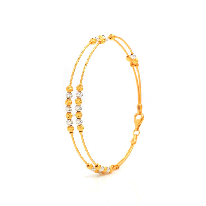 Glamourous Shine Two Tone Gold Bracelet - zaveribros.com