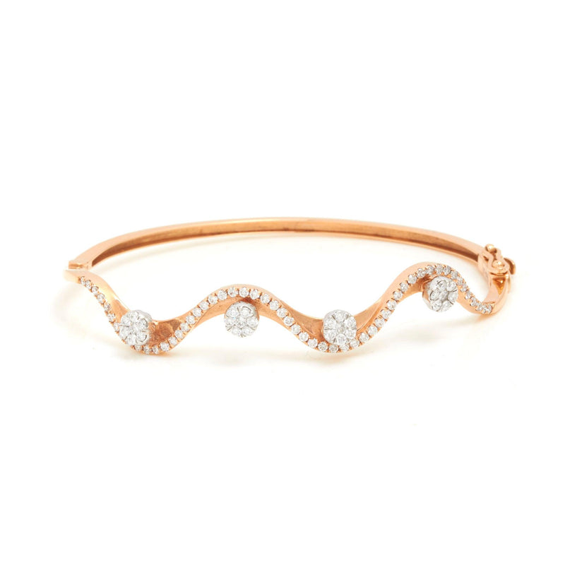 Wavy Charm Diamond Bangle - zaveribros.com