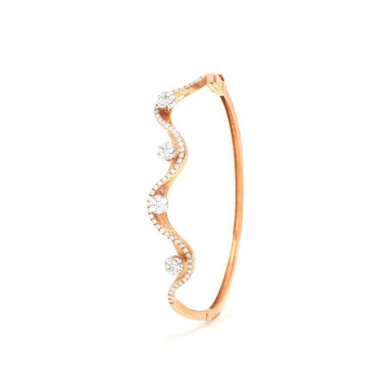 Wavy Charm Diamond Bangle - zaveribros.com