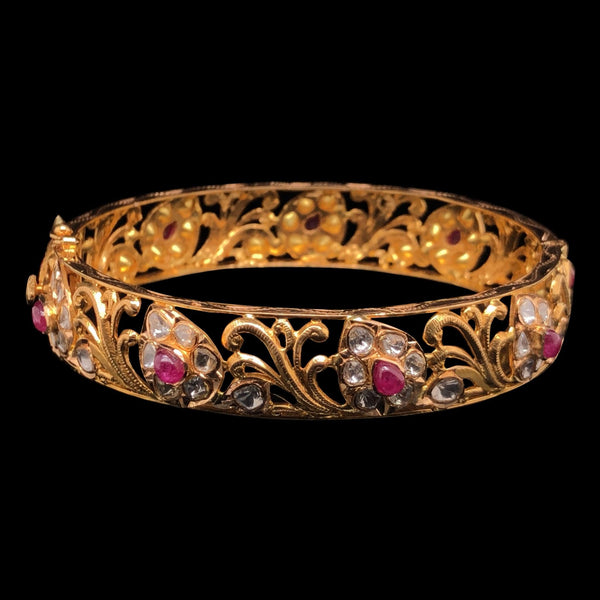 Lovely Glow 22Kt Gold and Polki Bangle freeshipping - zaveribros.com