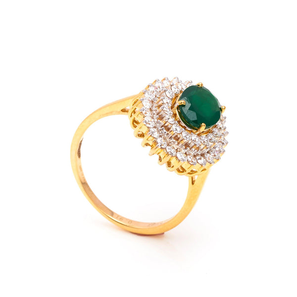 green diamond ring gold