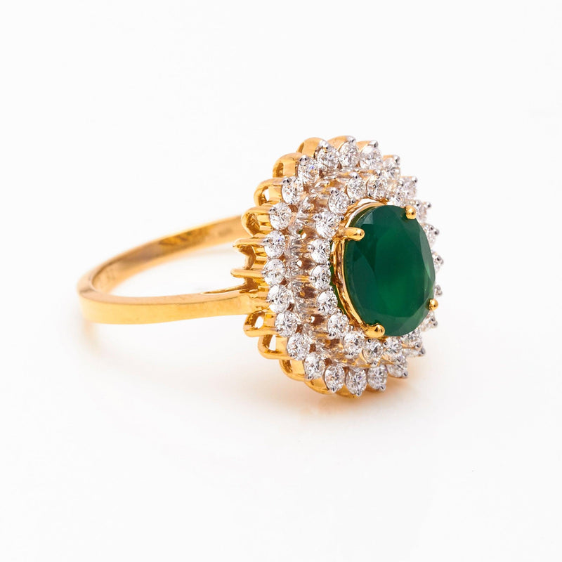 green gemstone ring