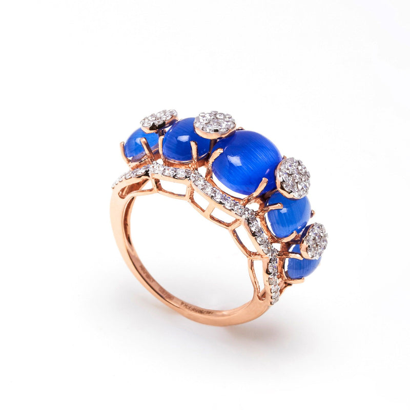 blue stone diamond ring