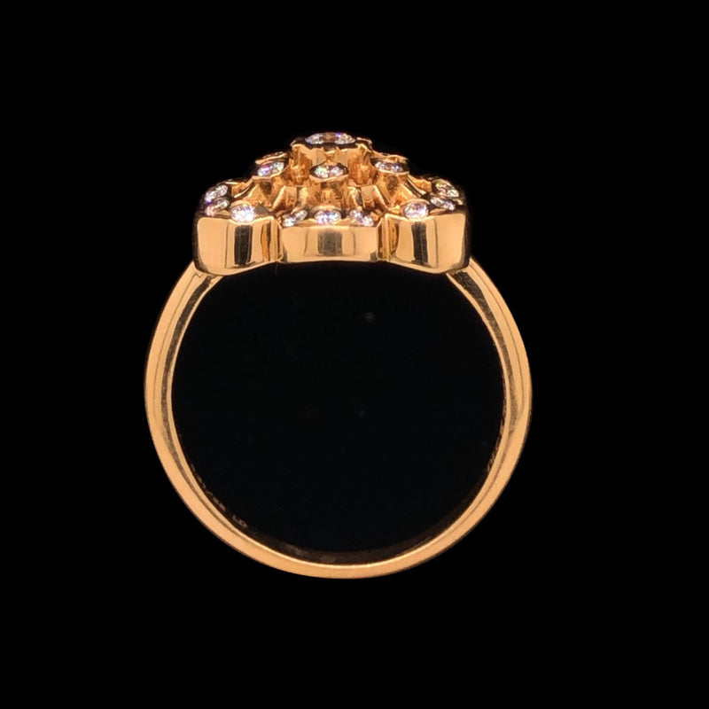 Exquisite 22Kt Gold and Diamond Floral Finger Ring freeshipping - zaveribros.com