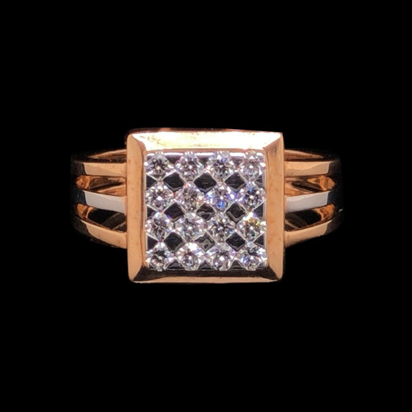 Brilliant 18Kt Gold and Diamond Ring for Men freeshipping - zaveribros.com