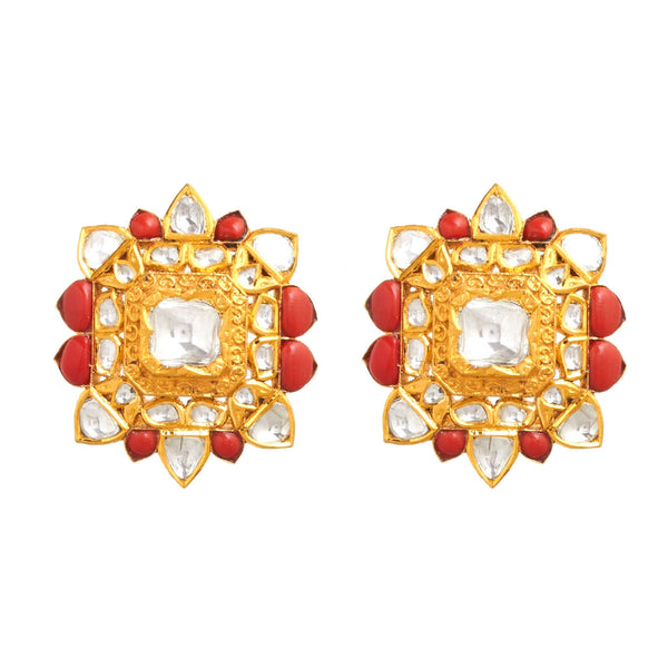 Kishori Polki Stud Earrings - zaveribros.com