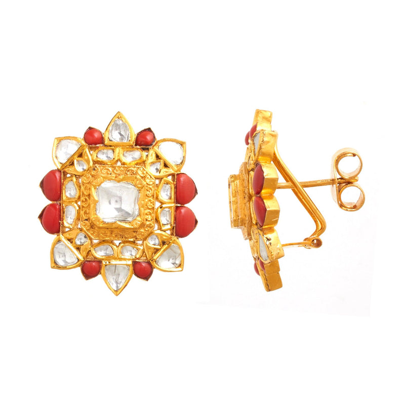 Kishori Polki Stud Earrings - zaveribros.com