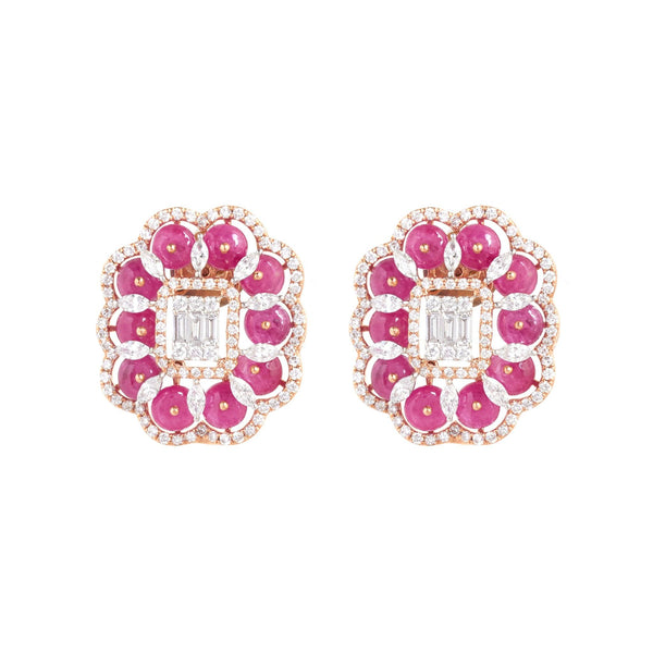 Ruby Dazzling Diamond Stud Earrings - zaveribros.com