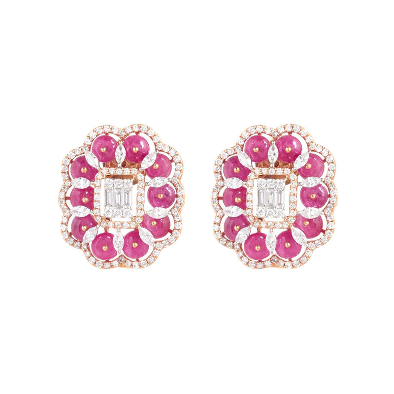 Ruby Dazzling Diamond Stud Earrings - zaveribros.com