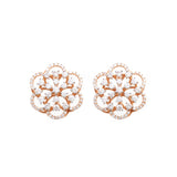 Classic Shine Floral Diamond Stud Earrings - zaveribros.com