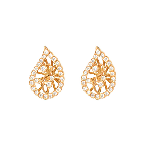 Graceful Mango Shaped 18Kt Diamond Stud Earrings - zaveribros.com