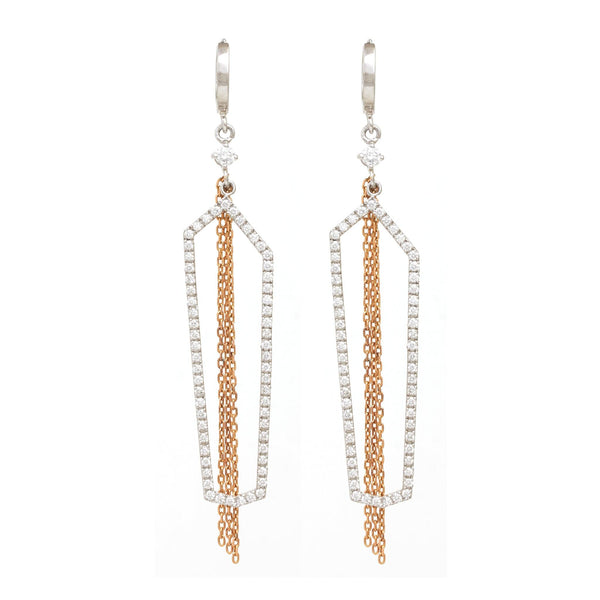 1 CT. T.W. Journey Diamond Linear Drop Earrings in 10K White Gold | Zales