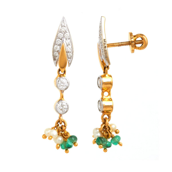 Dew Drops 18Kt Diamond Drop Earrings - zaveribros.com