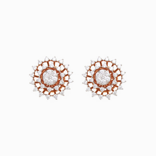 Radiant Cluster 18Kt Diamond Stud Earrings - zaveribros.com