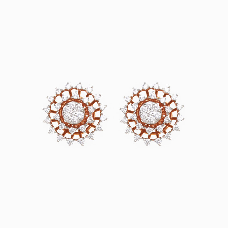 Radiant Cluster 18Kt Diamond Stud Earrings - zaveribros.com