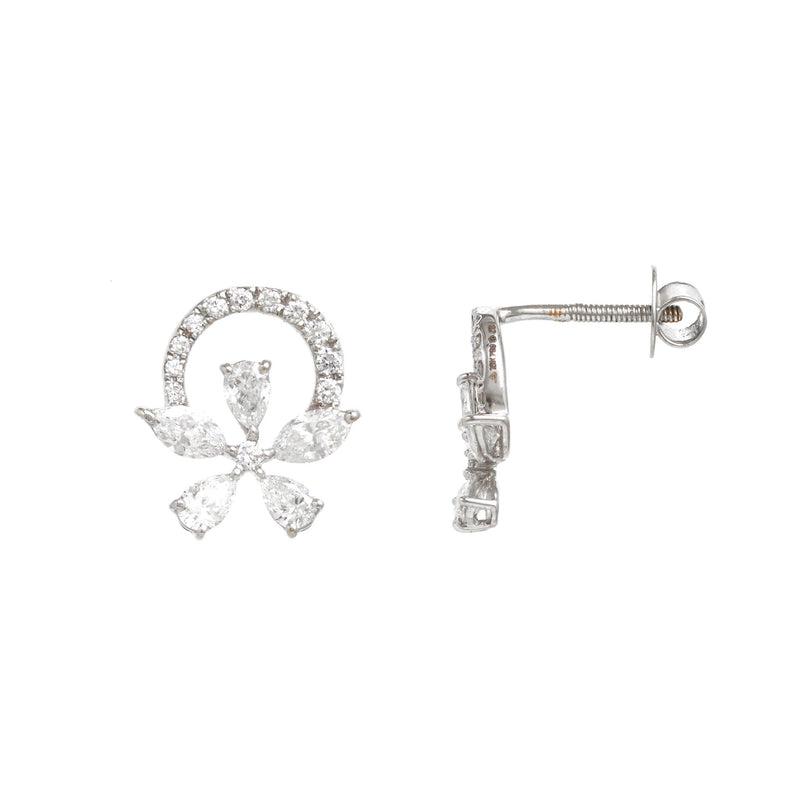 Polar Star 18Kt Diamond Stud Earrings - zaveribros.com