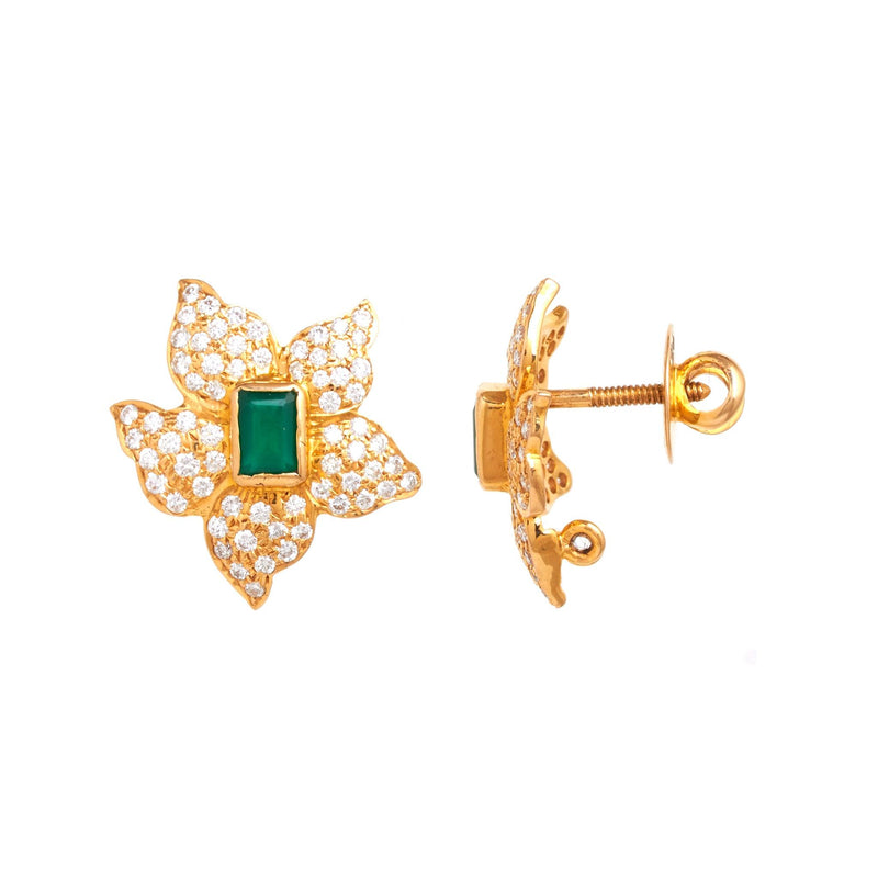 Timeless Diamond and Emerald Studs - zaveribros.com