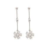 Flower Droplet 18Kt Diamond Drop Earrings - zaveribros.com