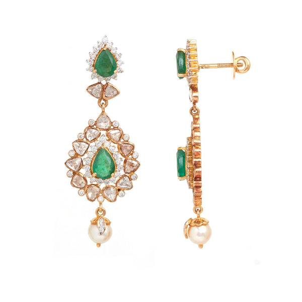 Mind-Blowing Artistry Polki Chandbali Earrings - zaveribros.com