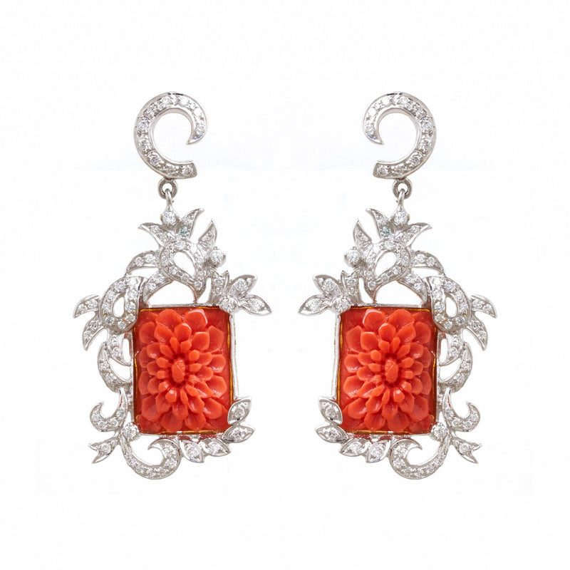 Bold and Beautiful 18Kt Diamond Dangle Earrings - zaveribros.com