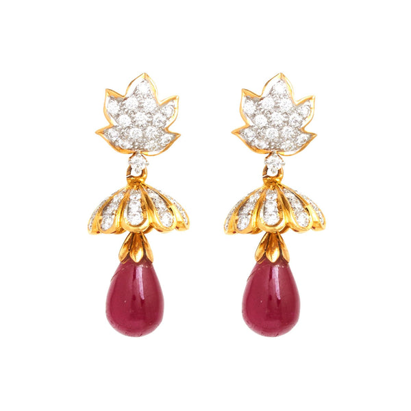 Floral Majestic Diamond Earrings - zaveribros.com
