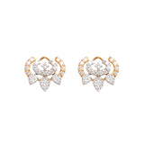 Graceful Floral Diamond Stud Earrings - zaveribros.com
