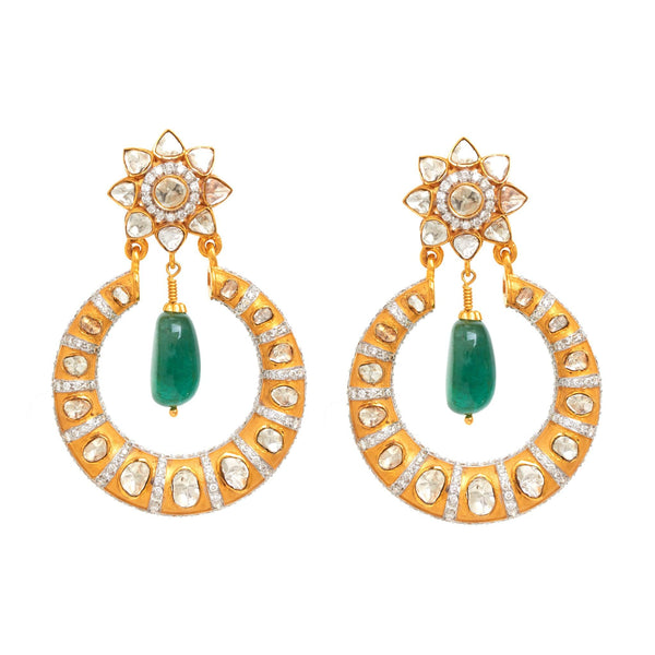 Mahasin Diamond Chandbali Earrings - zaveribros.com