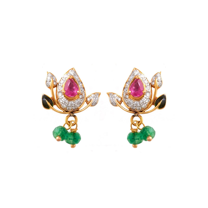 Mango Shaped Diamond Stud Earrings - zaveribros.com