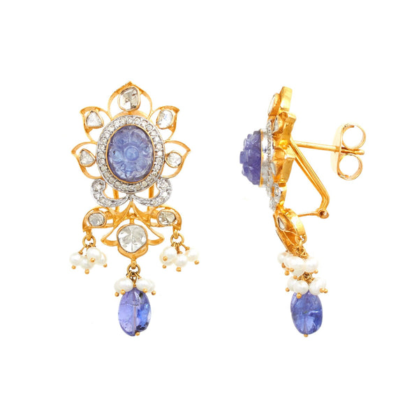 Chameli Polki Stud Earrings - zaveribros.com