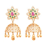 Eternal Flower Diamond Jhumkas - zaveribros.com