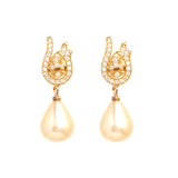 Dancing Doll 18Kt Diamond Pearl Drop Earrings - zaveribros.com